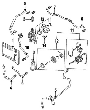 Foto de Manguera de succin Refrigerante Aire Acondicionad Original para Mazda 323 1990 1991 1992 1993 1994 Mazda Protege 1990 Marca MAZDA Nmero de Parte BR7161462A