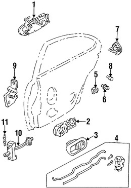 Foto de Clip del Botn de Puerta Original para Mazda Marca MAZDA Nmero de Parte B00158309A