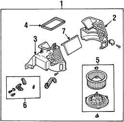 Foto de Sello de la Caja del Ventilador de Climatizacin Original para Mazda Protege Mazda Protege5 Marca MAZDA Nmero de Parte GA5R61B04