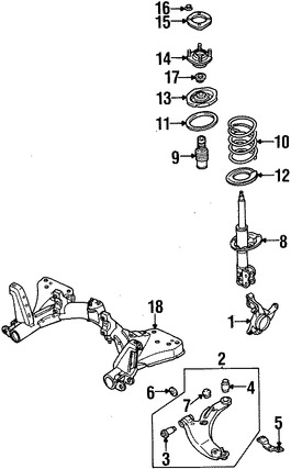 Foto de Puntal Suspensin Original para Mazda Protege Mazda Protege5 Marca MAZDA Nmero de Parte B25D3438X