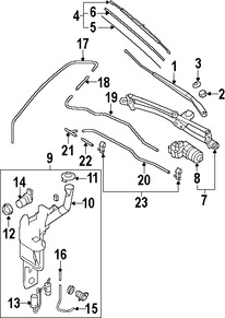 Foto de Ojal Bomba de limpia parabrisas Original para Mazda Marca MAZDA Nmero de Parte G22C67491