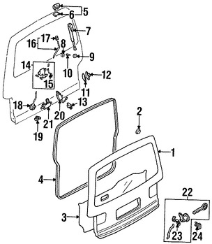 Foto de Motor Accionadro de Cerradura del Baul Original para Mazda MPV Marca MAZDA Nmero de Parte LA8962350