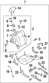 Foto de Manilla de Ajuste de Reclinacion Asiento Trasero Original para Mazda CX-9 2007 2008 2009 2010 2011 2012 Marca MAZDA Nmero de Parte TD11882G734