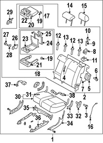 Foto de Manilla de Ajuste de Reclinacion Asiento Trasero Original para Mazda CX-9 2007 2008 2009 2010 2011 2012 Marca MAZDA Nmero de Parte TD11882H734