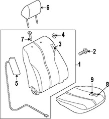 Foto de Respaldo completo de Asiento Original para Mazda 2 2011 2012 2013 2014 Marca MAZDA Nmero de Parte DR6188130C02