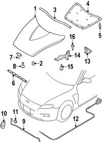 Foto de Cerrojo del capo Original para Mazda RX-8 Marca MAZDA Nmero de Parte FE0256620A