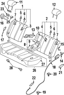 Foto de Cobertor de bisagra de asiento Original para Mazda CX-7 2007 2008 2009 2010 2011 2012 Marca MAZDA Nmero de Parte EG21882H634