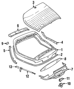 Foto de Soporte Elevacin Puerta Trasera Original para Mazda MX-3 1993 1992 1994 Marca MAZDA Nmero de Parte EA0462620G