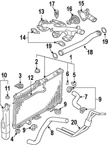 Foto de Carcasa del termostato del refrigerante del motor Original para Mitsubishi Eclipse Mitsubishi Galant Marca Mitsubishi Nmero de Parte 1305A149