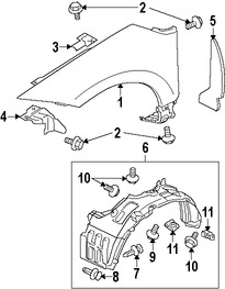 Foto de Protector de Guardafangos Original para Mitsubishi Eclipse Marca Mitsubishi Nmero de Parte 5370A773