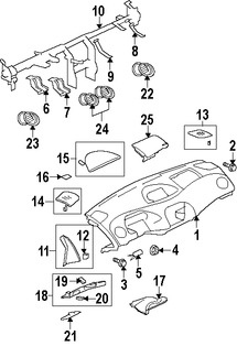 Foto de Ducto de Aire del Panel de Instrumentos Original para Mitsubishi Eclipse Marca Mitsubishi Nmero de Parte MN134695XA