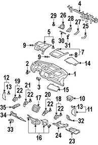 Foto de Cobertura Panel de Instrumentos Original para Mitsubishi Outlander Marca Mitsubishi Nmero de Parte 8002A119XA