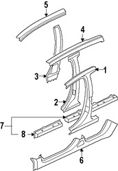 Foto de Refuerzo de Pilar B de Carroceria Original para Mitsubishi Outlander Marca Mitsubishi Nmero de Parte 5312A617