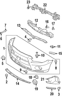 Foto de Absorbedor de impacto de gomaespuma del parachoque Original para Mitsubishi Outlander 2010 2011 2012 2013 Marca Mitsubishi Nmero de Parte 6400C443