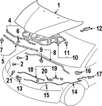 Foto de Sello del capo Original para Mitsubishi Endeavor Marca Mitsubishi Nmero de Parte MR959942