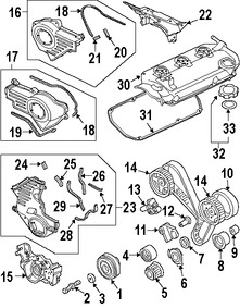 Foto de Cubierta de Correa del Tiempo Original para Mitsubishi Endeavor Mitsubishi Galant Mitsubishi Eclipse Marca Mitsubishi Nmero de Parte MD376945