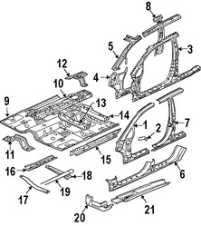 Foto de Refuerzo de Pilar A de Carroceria Original para Mitsubishi Endeavor Marca Mitsubishi Nmero de Parte 5311A861