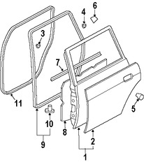 Foto de Protector contra Intemperie Cristal de Puerta Original para Mitsubishi Endeavor Marca Mitsubishi Nmero de Parte 5757A181