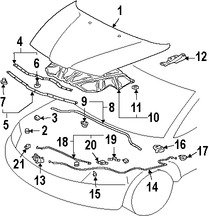 Foto de Sello del capo Original para Mitsubishi Endeavor Marca Mitsubishi Nmero de Parte MR565517