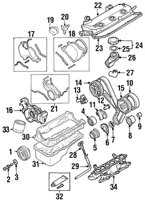 Foto de Cubierta de Correa del Tiempo Original para Mitsubishi Montero Sport Marca Mitsubishi Nmero de Parte MD312957