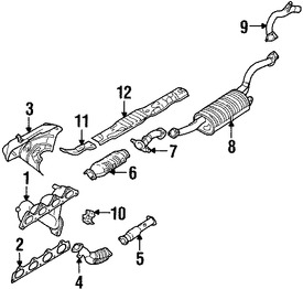 Foto de Tubo del escape Original para Mitsubishi Montero Sport 1997 1998 1999 Marca Mitsubishi Nmero de Parte MR224639