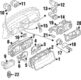 Foto de Interruptor de Luz de Emergencia Original para Mitsubishi Montero Sport Marca Mitsubishi Nmero de Parte MR117573