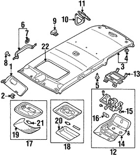 Foto de Luz de techo Original para Mitsubishi Montero Sport 1997 1998 1999 2000 2001 2002 Marca Mitsubishi Nmero de Parte MR330388