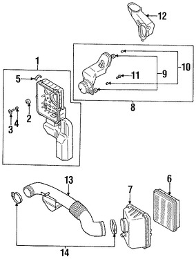 Foto de Arandela de la carcasa del filtro de aire Original para Dodge Mitsubishi Chrysler Eagle Marca Mitsubishi Nmero de Parte MT206580