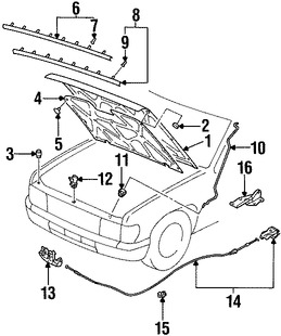 Foto de Aislamiento del capo Original para Infiniti QX4 1997 1998 1999 Nissan Pathfinder 1998 1999 Marca NISSAN Nmero de Parte 658401W400