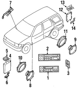 Foto de Unidad de Control de Radio Original para Nissan Pathfinder Infiniti G20 Infiniti QX4 Marca NISSAN Nmero de Parte 281887J200