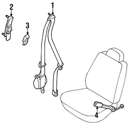 Foto de Receptaculo del Cinturon de Seguridad Original para Nissan Pathfinder Infiniti QX4 Marca NISSAN Nmero de Parte 868434W900