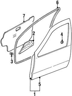 Foto de Panel externo de puerta Original para Infiniti QX4 2001 2002 2003 Nissan Pathfinder 2001 2002 Marca NISSAN Nmero de Parte 801524W931