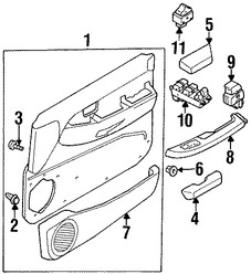 Foto de Interruptor de vidrio elctrico de la puerta Original para Infiniti QX4 2002 2003 Nissan Pathfinder 2002 Marca NISSAN Nmero de Parte 254015W504