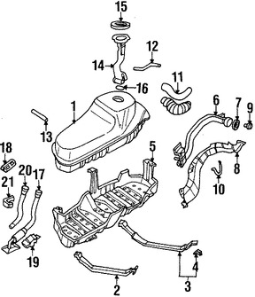 Foto de Soporte Tanque de Combustible Original para Infiniti QX4 Nissan Pathfinder Marca NISSAN Nmero de Parte 174060W010