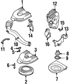 Foto de Empacadura de la carcasa del filtro de Aire Original para Nissan Frontier Nissan Xterra Marca NISSAN Nmero de Parte 1656877A10