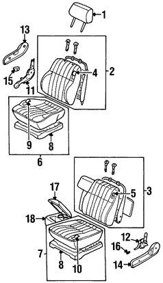 Foto de Bastidor de Asiento Original para Nissan Frontier 2000 2001 Nissan Xterra 2001 Marca NISSAN Nmero de Parte 873019Z200