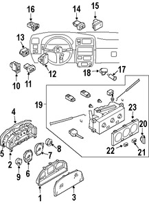 Foto de Interruptor de Luz de Emergencia Original para Infiniti I30 Nissan Xterra Nissan Frontier Marca NISSAN Nmero de Parte 250203S500