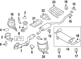 Foto de Sujetador Sistema de Escape Original para Nissan Murano Nissan Quest Nissan Pathfinder Infiniti Marca NISSAN Nmero de Parte 206514N000