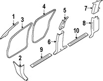 Foto de Juego de Molduras Pilar de Puerta Original para Nissan Titan Nissan Armada Nissan  Infiniti QX56 Marca NISSAN Nmero de Parte 769147S010