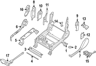 Foto de Cubierta del Mecanismo de Ajuste de Reclinacion de Asiento Original para Nissan Titan Nissan Armada Infiniti QX56 Marca NISSAN Nmero de Parte 87448ZQ00A