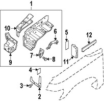 Foto de Refuerzo del protector del Guardafangos Original para Nissan Armada Nissan  Nissan Titan Infiniti QX56 Marca NISSAN Nmero de Parte F4170ZC3MA