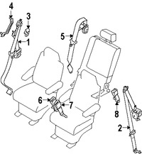 Foto de Receptaculo del Cinturon de Seguridad Original para Infiniti QX56 Nissan Armada Marca NISSAN Nmero de Parte 88852ZQ08B