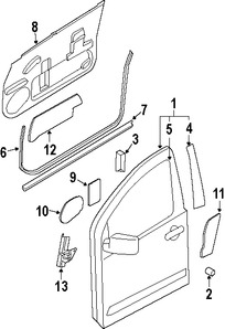 Foto de Sello de la puerta Original para Nissan Armada Nissan  Nissan Titan Infiniti QX56 Marca NISSAN Nmero de Parte 80830ZC00A