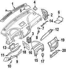 Foto de Cubierta de Panel de Instrumentos Original para Nissan Armada Nissan Titan Marca NISSAN Nmero de Parte 689319FD0A