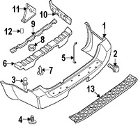 Foto de Tuerca de cubierta de parachoques Original para Nissan Pathfinder 2008 2009 2010 2011 2012 Marca NISSAN Nmero de Parte 0122100081