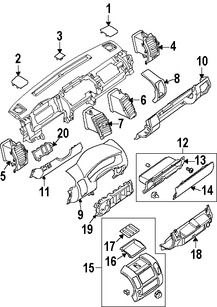 Foto de Guantera Original para Nissan Xterra Nissan Pathfinder Marca NISSAN Nmero de Parte 68248ZP01D