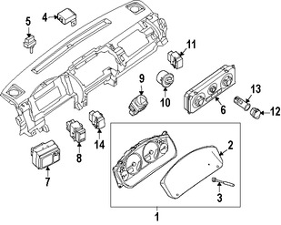 Foto de Interruptor de la Unidad de Control de Traccin Original para Nissan Xterra Nissan Frontier Nissan Pathfinder Marca NISSAN Nmero de Parte 251459BH0A