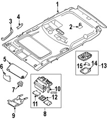 Foto de Techo Interior Original para Nissan Xterra 2008 2009 Marca NISSAN Nmero de Parte 739B0ZS55C