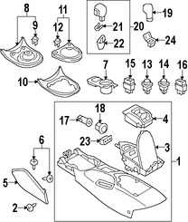 Foto de Interruptor de Luz de Emergencia Original para Nissan 370Z Marca NISSAN Nmero de Parte 252901EA0C