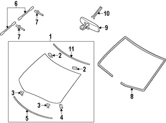 Foto de Parabrisas de Cristal Original para Nissan Leaf 2013 2014 2015 2017 2016 Marca NISSAN Nmero de Parte 727003NF0B